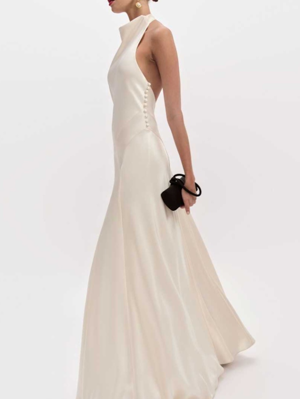 Reformation ROY Satin Wedding Dress Halter Gown Fior Di Latte Ivory With Tags 2